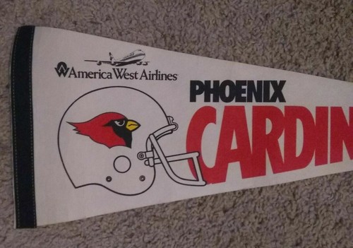 ORIGINAL 1st Season 1988 Phoenix Cardinals 7"X23" Pennant America West Airlines - Picture 2 of 4