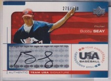 2004 USA Baseball 25th Anniversary Signatures Black Ink #SEAY Bobby Seay/360