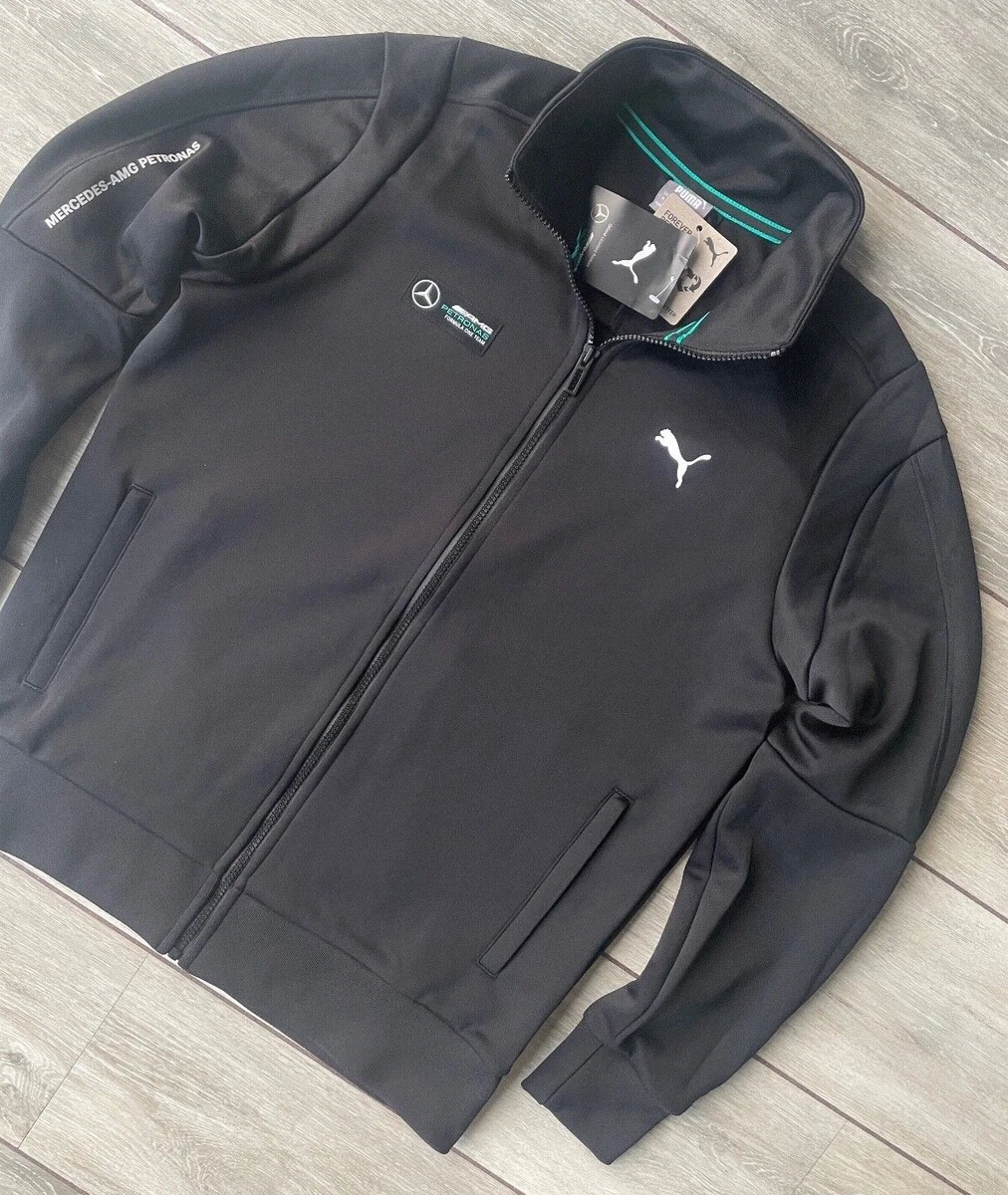 PUMA BLACK MERCEDES AMG F1 MAPF1 TRACK SWEATSHIRT JACKET MEDIUM NEW TAGS