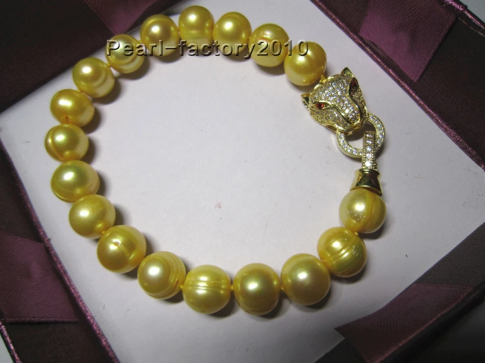 PULSERA PERLAS MAR SUR AMARILLO 9-10MM 7,5-8" Foto 2 de 2