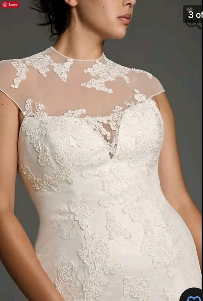 White by Vera Wang Appliqued Chantilly Lace Wedding Dress Size 4 | eBay