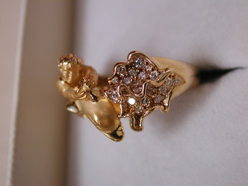 Carrera Y Carrera 18KT Dolphin and Angel Cherub Diamond ring size 6 1/2 - Picture 15 of 18