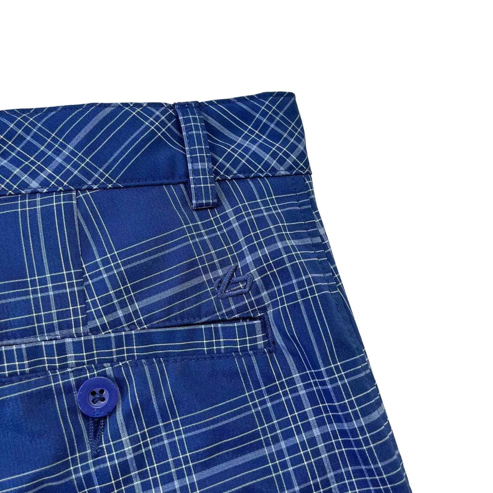 Pantalones cortos a cuadros Bolle Golf Tech para hombre azul blanco 32 Foto 4 de 4