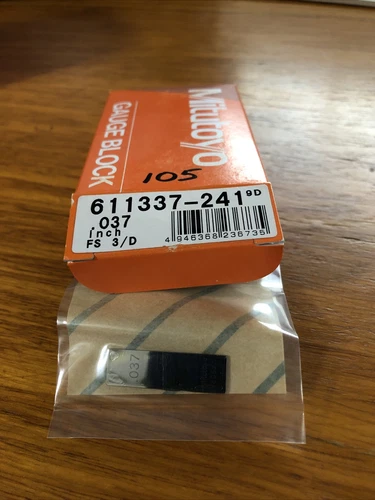 New Mitutoyo .037 Inch Steel Gauge Block,    Grade FS 3/D