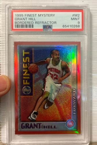 1995-96 Finest Mystery Orange Bordered Test Refractor Grant Hill #M2 PSA 9 Mint