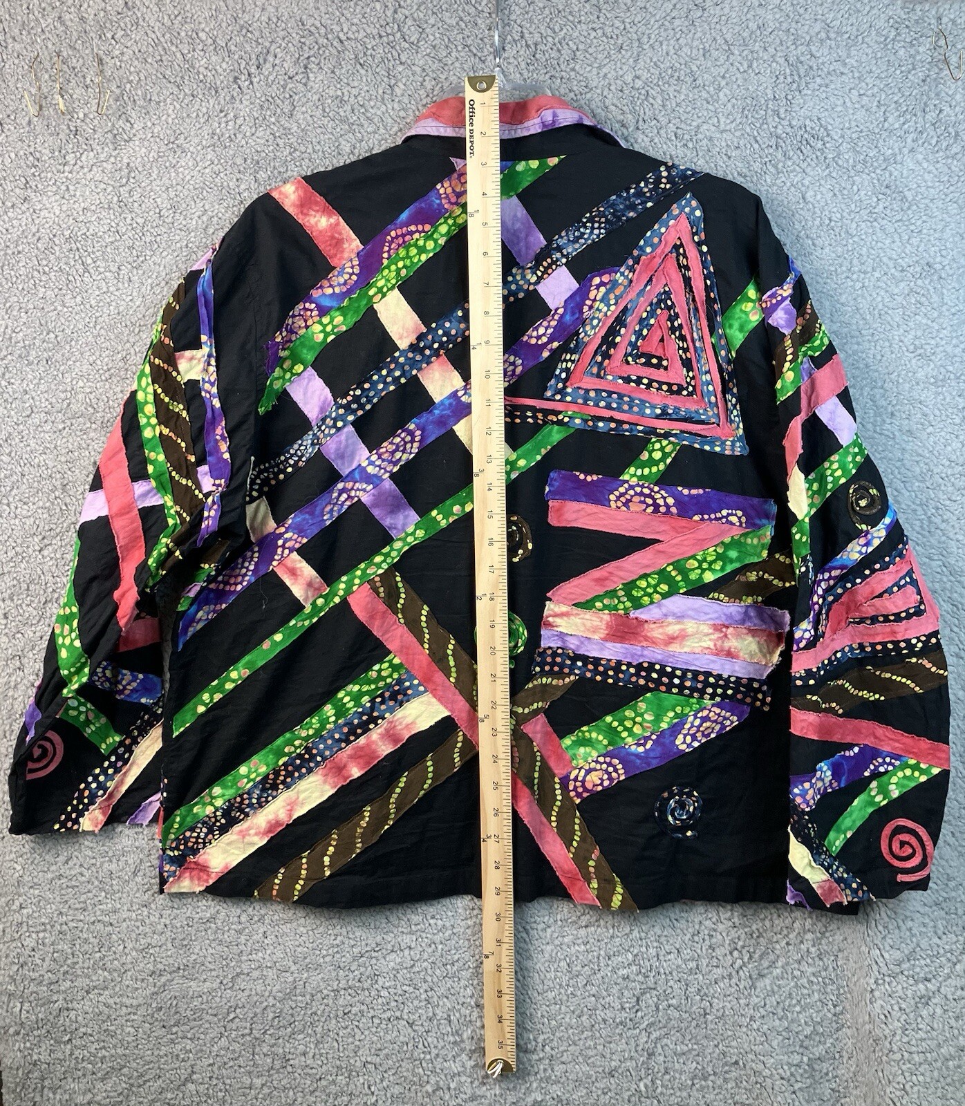 Life Style Patchwork Button Up Jacket Womens 2X C… - image 5