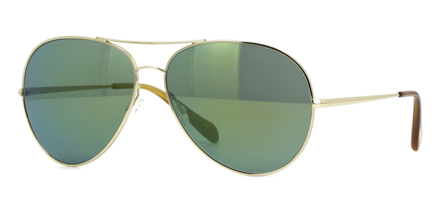 oliver peoples green aviator sunglasses