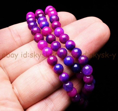 3 Pcs Natural 6mm Purple Sugilite Round Gemstone Beads Elastic Bracelet 7.5'' - Picture 3 of 6