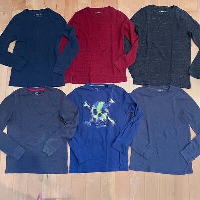 Boys Urban Pipeline Thermal Shirt Mini Boden Skull Applique Long Sleeve  Tee M