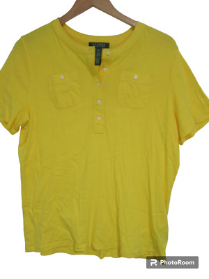Sz 1X Lauren Ralph Lauren Crew Neck Stretch Cotton Short Sleeve