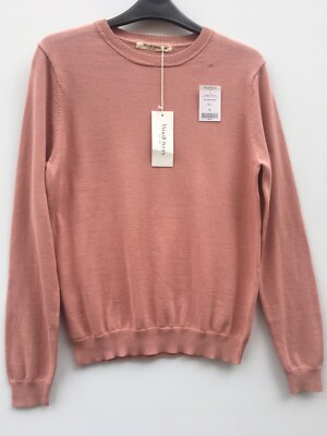 WoolOvers Women's Cotton Blush Pink Crew Neck Sweater Jumper Size