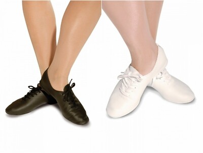 Roch Valley AJSR Black White Leather Rubber Sole Jazz Shoes Various Childs  Sizes UK