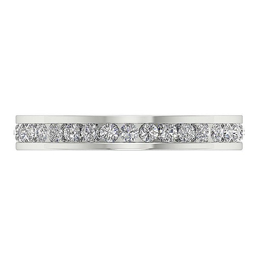 Channel Set Stackable Eternity Ring I1 G 0.90 Carat Round Diamond 14K Solid Gold - Picture 6 of 8