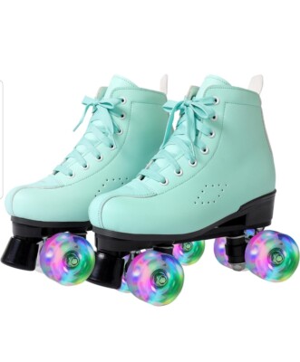 Roller Skates for Girls and Boys,Double Row Wheels Shiny Quad