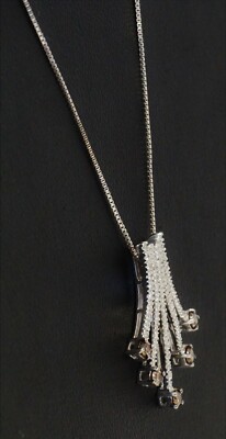 Signed ZRW 10K White Gold 5/8cttw White & Cognac Diamond Cascade