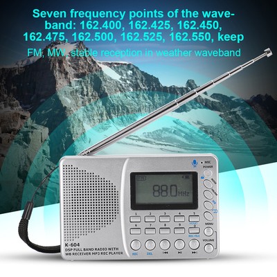Portable Insert Card Radio Cassette Recorder With NOAA US Weather Forecast Kit