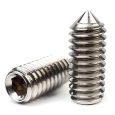 #10-32 Socket Set Grub Screw Cone Point 18-8 Stainless Steel Screws - QTY 100