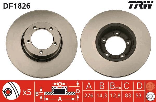 2X Trw DF1826 Bremsscheibe FüR Ldv-image