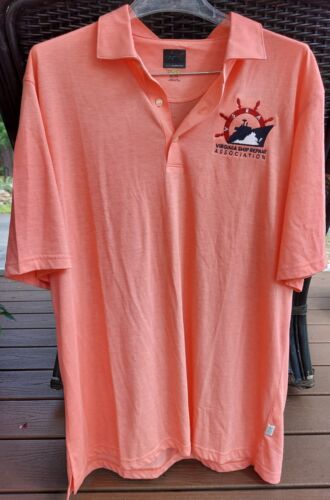 Greg Norman Gr. XL Herren Golf Poloshirt Peach Virginia Ship Repair Association