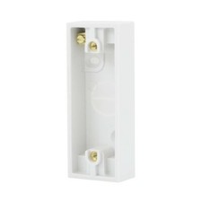 Architrave Narrow Back Box Single 16mm Slim Pattress Surface Mounted - White
