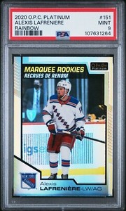 2020-21 O-Pee-Chee Platinum Rainbow Marquee Rookies Alexis Lafreniere #151 PSA 9