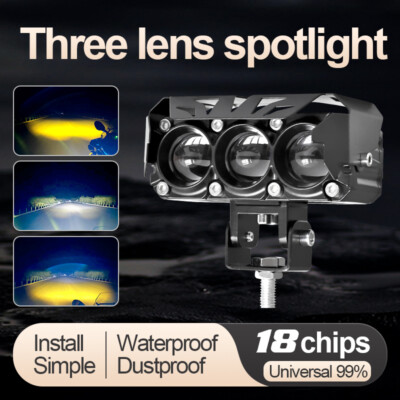 LED Spotlights Combo Car Len 3 Modes Auxiliary Light For Car Motorcycle Retrofit