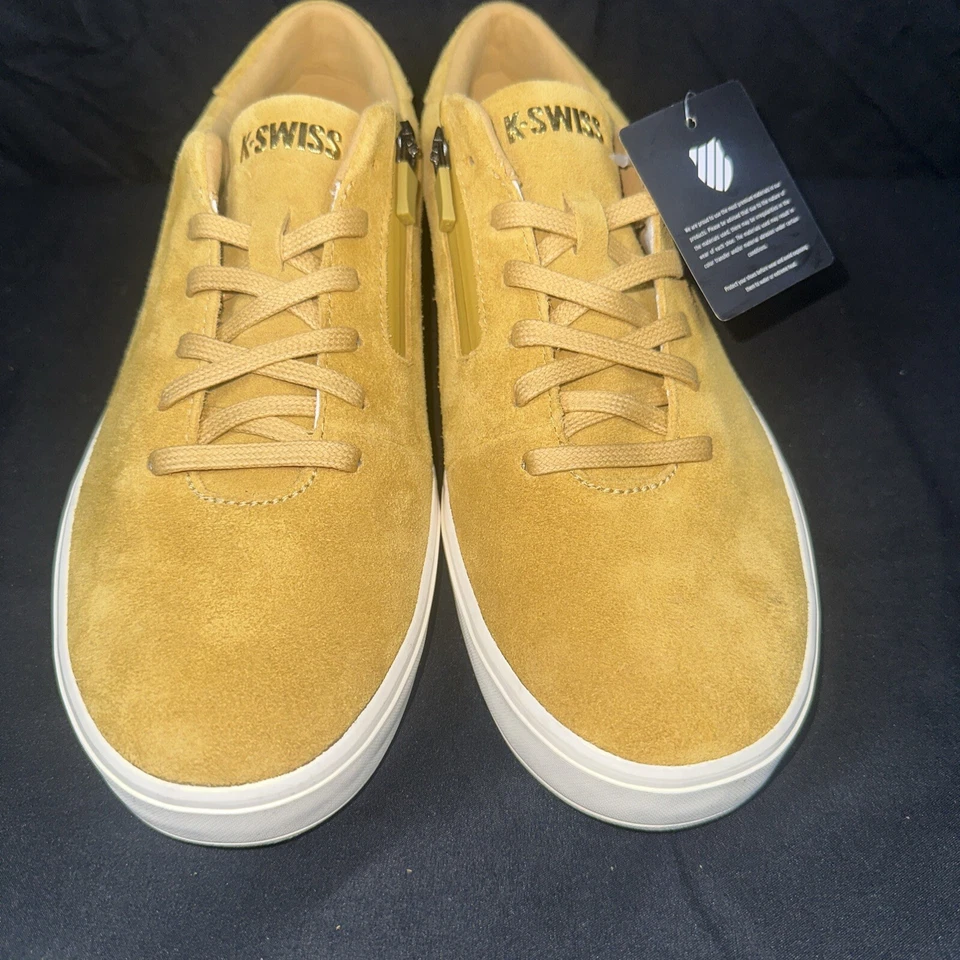 K-Swiss Court Pro Startup 运动鞋 MOTIVATION 低帮女式 9.5 码棕褐色/金色 — 第 2/4 张图片