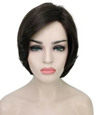 Mary - Wavy Kanekalon Synthetic Fiber Full Wig, 4.5 - 8.5", Off Black