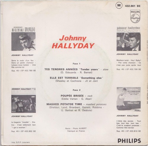 JOHNNY HALLYDAY TES TENRES ANNEES FRENCH EP RE - Bild 2 von 2