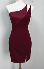 Speechless Asymmetrical Straps Dark Red Sheath Dress Sz 7 Evening Formal