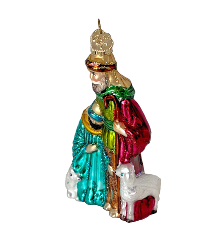 Old World Christmas Shepherd Nativity Ornament Blown Glass Sheep 5"H Replacement - Picture 7 of 12