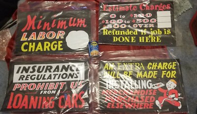 Repai Shop Rates Sign 4 Vintage Repair Shop Rates Signs Garage Repair Mechanic Gas 14