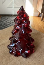 Mosser Glass USA Christmas Tree - RED - 5.5" tall Holiday Decor