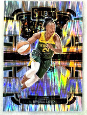 Jewell Loyd 2024 Panini Select WNBA Concourse Silver Flash Prizm Card-#6 Storm