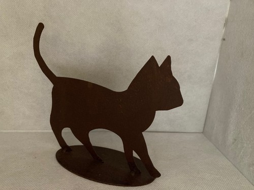 🐱 Katze 🐈 Edelrost Figur Metall - Bild 3 von 4