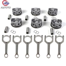 6*Pistons Rings Set + 6pcs Connecting Rod 11247624615 for BMW F20 F21 F30 F10 X3
