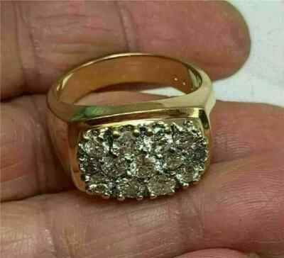 3Ct Round Lab-Created Diamond Men's Pinky Engagement Ring 14k Yellow Gold Plated