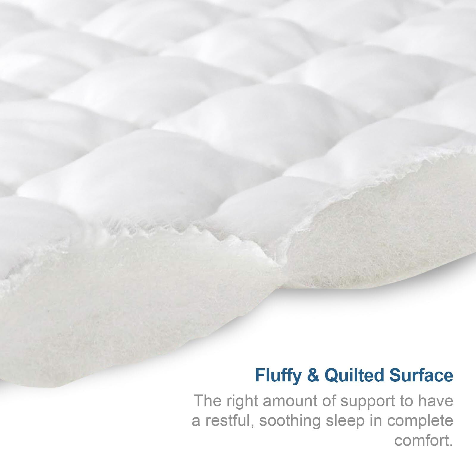 Twin XL Mattress Pad Protector Waterproof Quilted, Fitted w/Deep Pocket to 14"