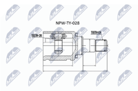Nty NPW-TY-028 Gelenksatz Antriebswelle Getriebeseitig FüR Toyota