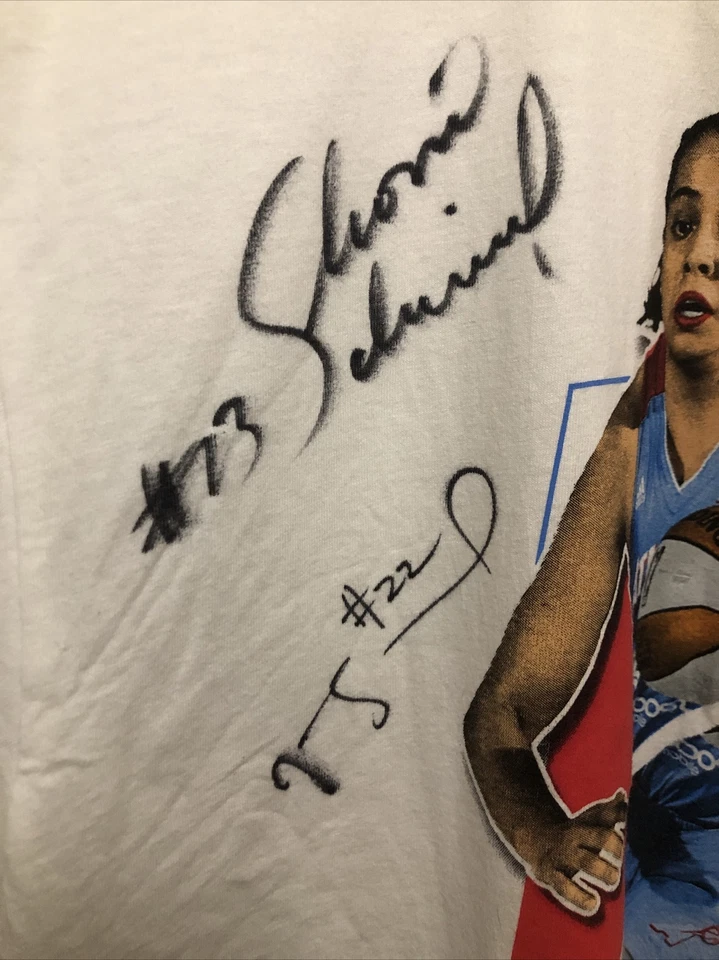 Camiseta de baloncesto WNBA Shoni Schimmel firmada para mujer todas las etiquetas Bad Girl Of B Ball. Foto 3 de 4