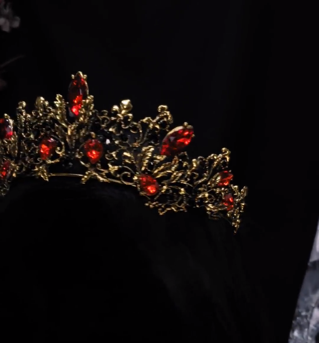 Unique Vintage Red Crystal Tiara Crown Red Crown Red Tiara Red Diadem Crystal Crown Wedding Crown  main image 2