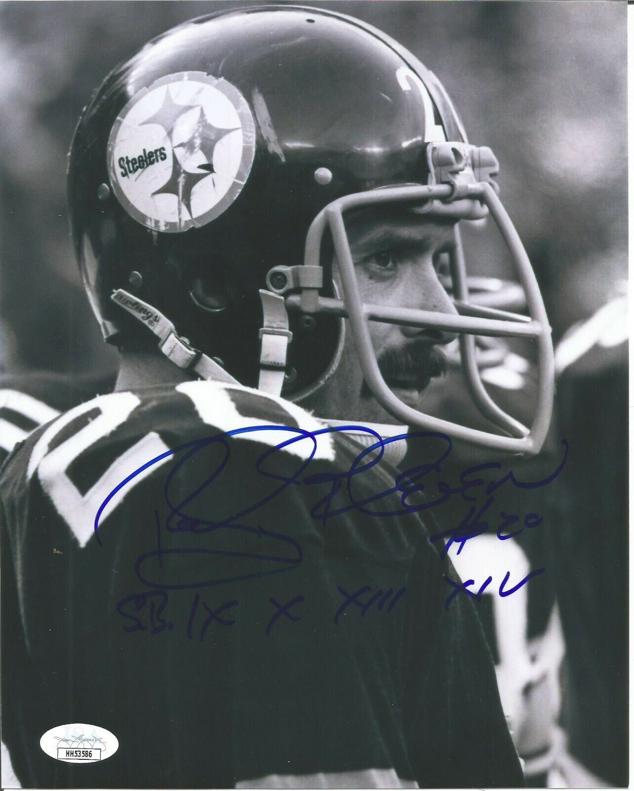 Rocky Blier Autographed 8 x 10 With Inscriptions JSA Certified