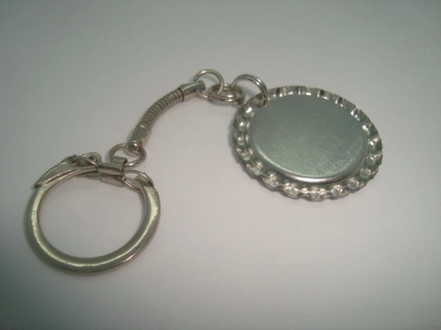 BATMAN design Bottle Cap key chain Snake style Silver Tone Polyurethane  - Image 3 of 4