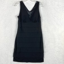 Enfocus Studio Mini Dress Womens 10 Black Tiered Sheath Baddie Clubwear Y2K