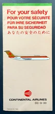 Continental Airlines DC-9-30 Safety Card - 7/86