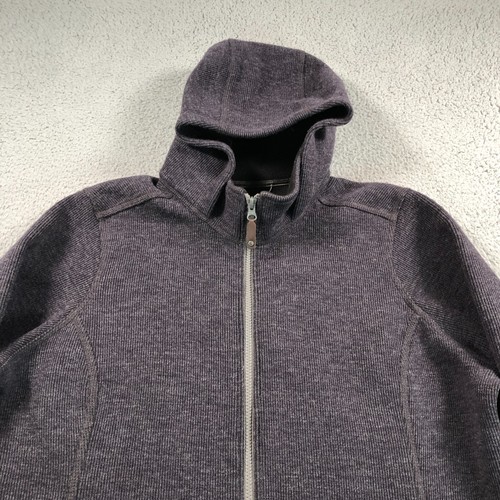 LL Bean Jacket Womens Extra Large Gray Wool Blend Full Zip Hooded Zip Pockets - Picture 2 of 10
