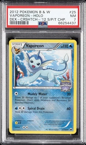 2012 POKEMON B&W DARK EXPLORERS #25 VAPOREON-HOLO PSA 7