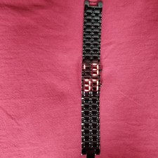 Japanese Metal Watch Black metal colour Red LED Display cool looking weighted