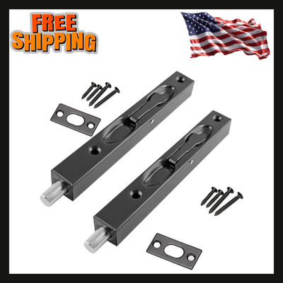 Security Door Bolt Latch Double Lever Action Flush French Slide 2Pk 6  Stainless