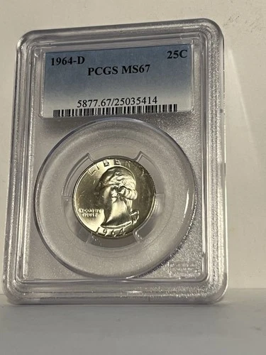 1964 D Washington Quarter PCGS MS67 Only 23 Graded Higher!